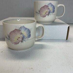 Misty Isle Collection 2 Cups Keltcraft Ringlet Noritake Ireland Coffee Tea Mugs